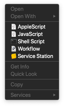 Launch scripts from Finder Dark Mode