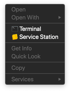 open terminal in finder mac